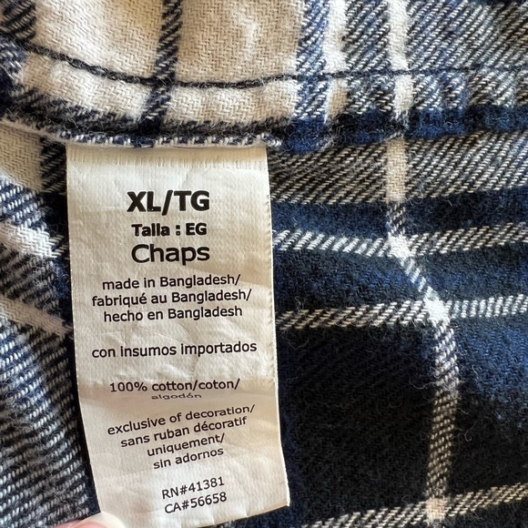 Chaps Men’s Long-Sleeve Button-Down Flannel Top; Size X-Large - Picture 11 of 13